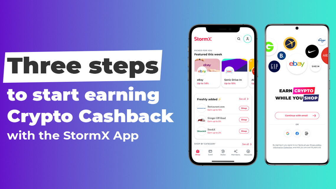 3 steps to start earning Crypto Cashback with the StormX app